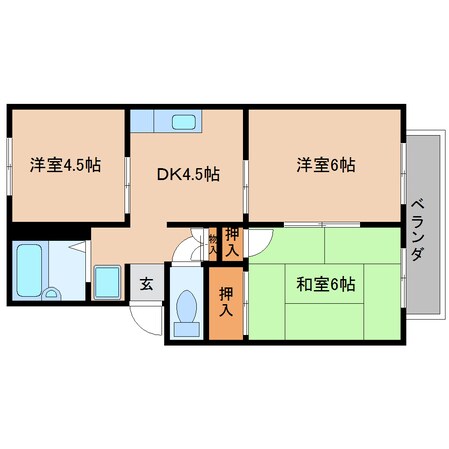 五条駅 徒歩9分 2階の物件間取画像